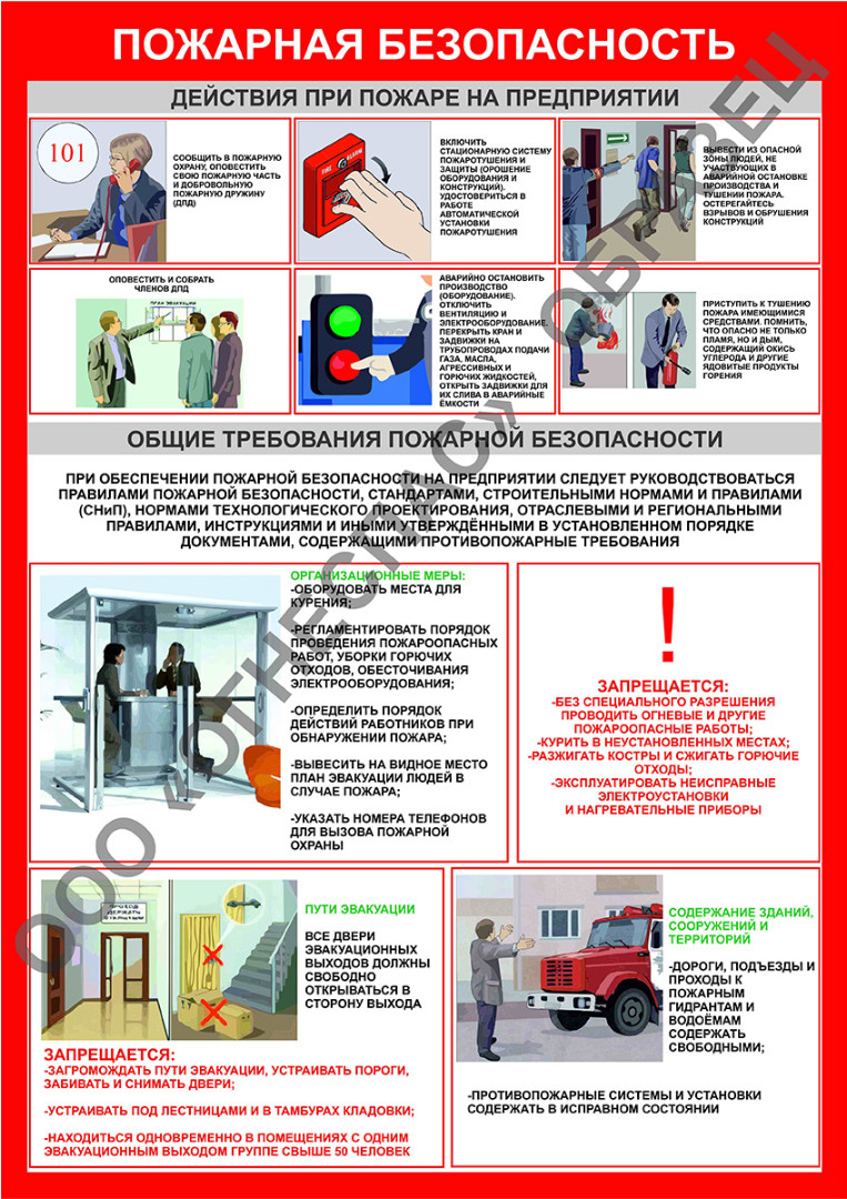 План действий при пожаре на предприятии