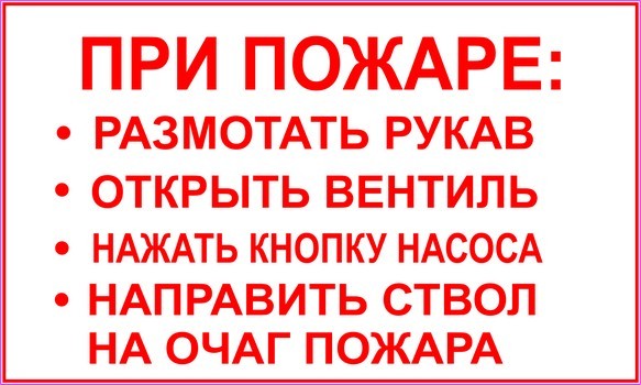 Порядок действий при пожаре